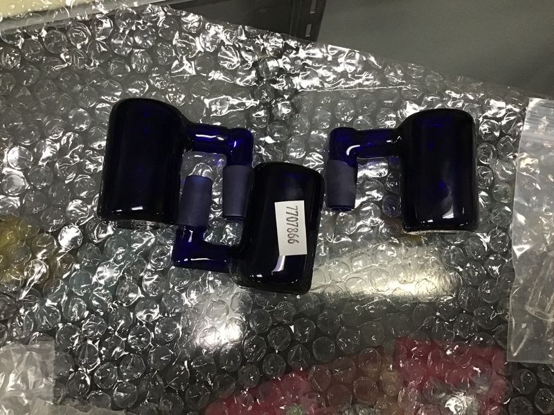 90 Degree Flower Bowl 14mm Female 14mm Male Blue Banger