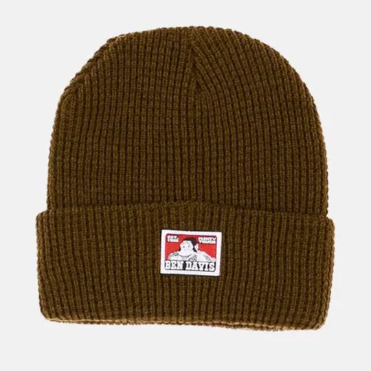 Ben Davis Beanie, Colour: Moss, Material: Waffle