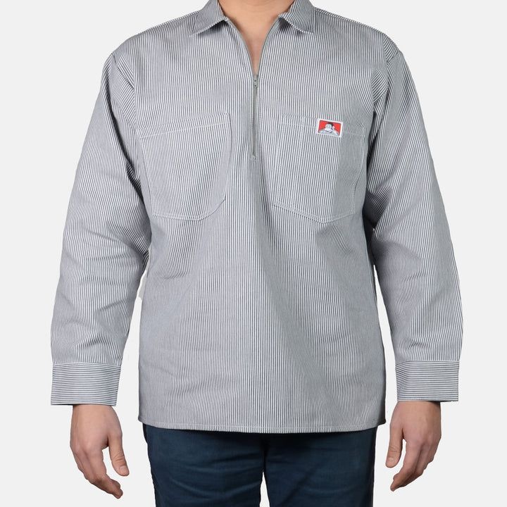 Ben Davis 1/2 Zip Long Sleeve - Stripe
