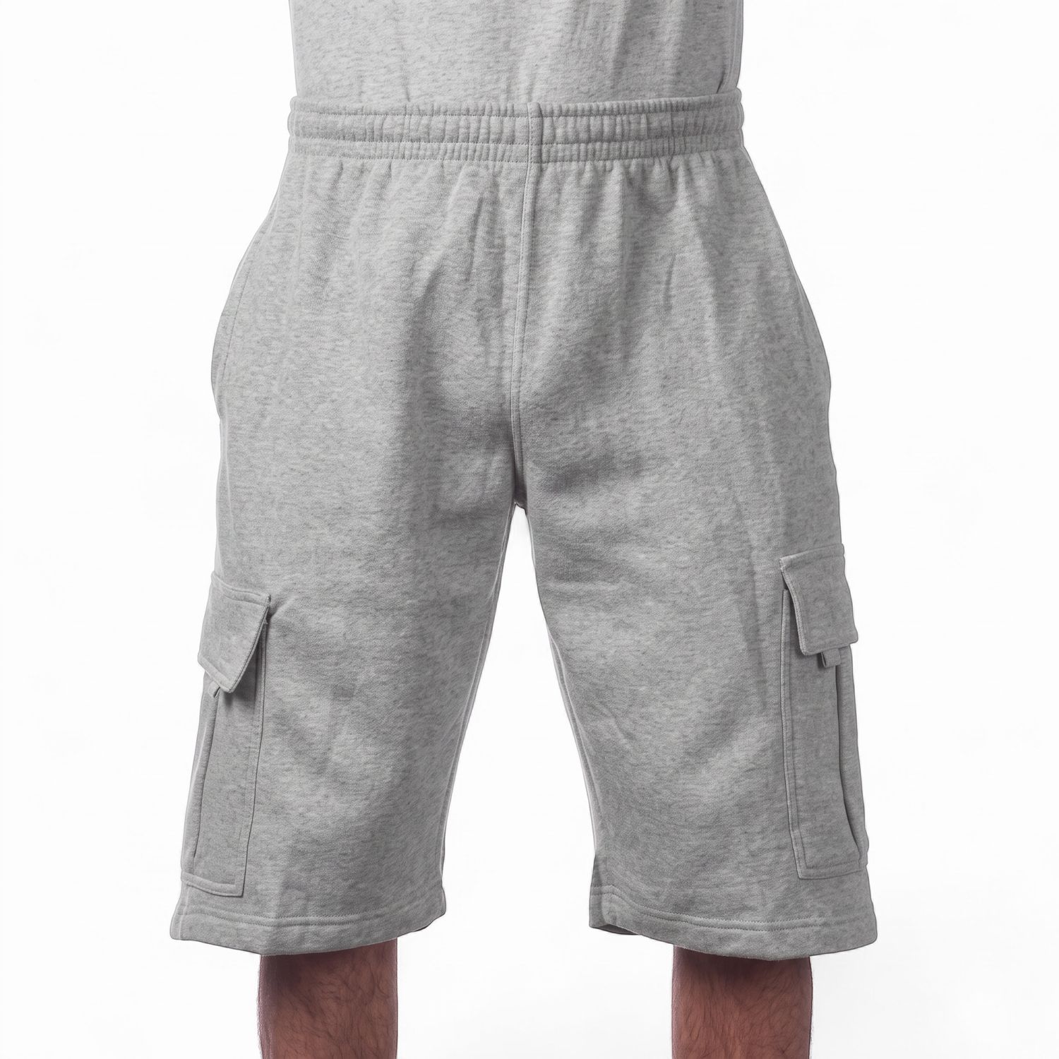 Pro Club Fleece Cargo Short, Colour: Heather Grey, Size: Small