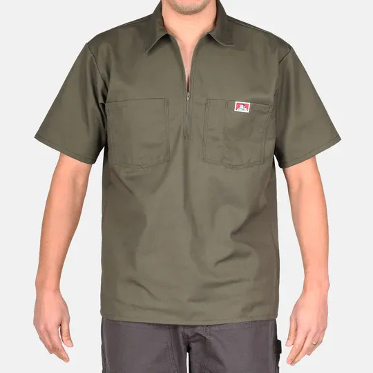 Ben Davis 1/2 Zip Short Sleeve- Solid