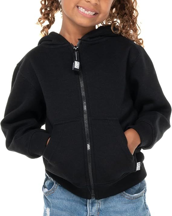 Pro Club Kids Zip Up Hoodie, Colour: Black, Size: XSmall