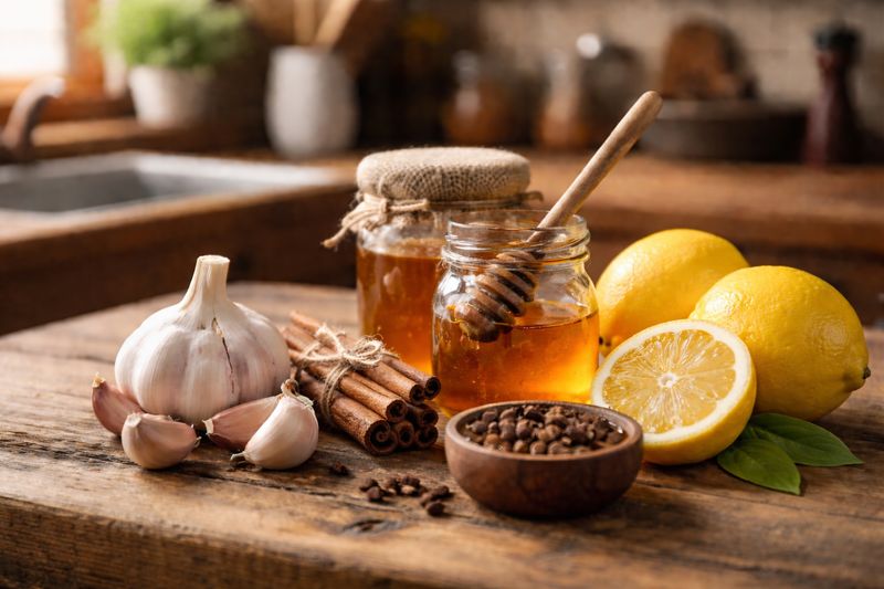 Fermented Honey, Garlic, Cinnamon