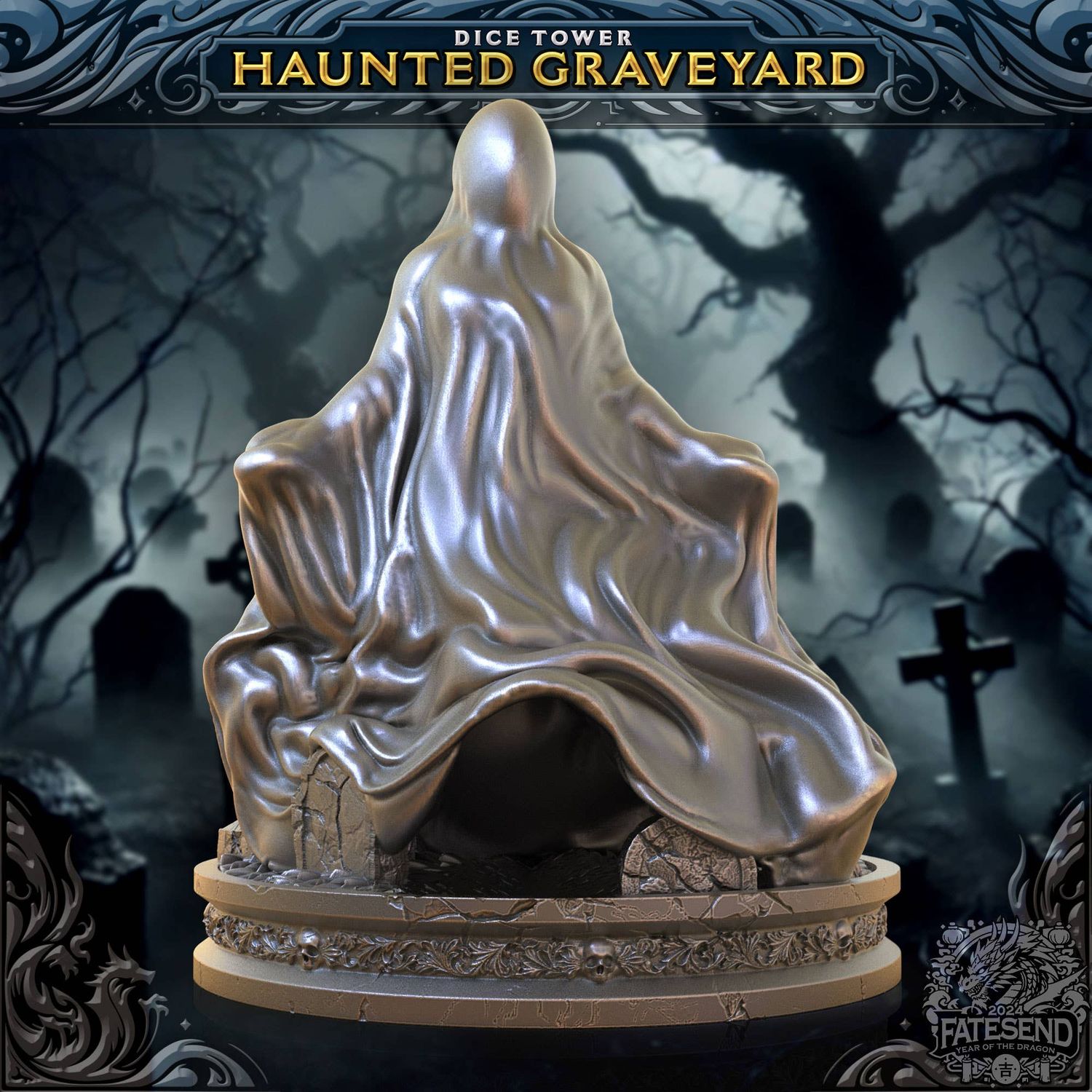 Graveyard Ghost Dice Tower | TTRPG, D&amp;D, Pathfinder, CoC