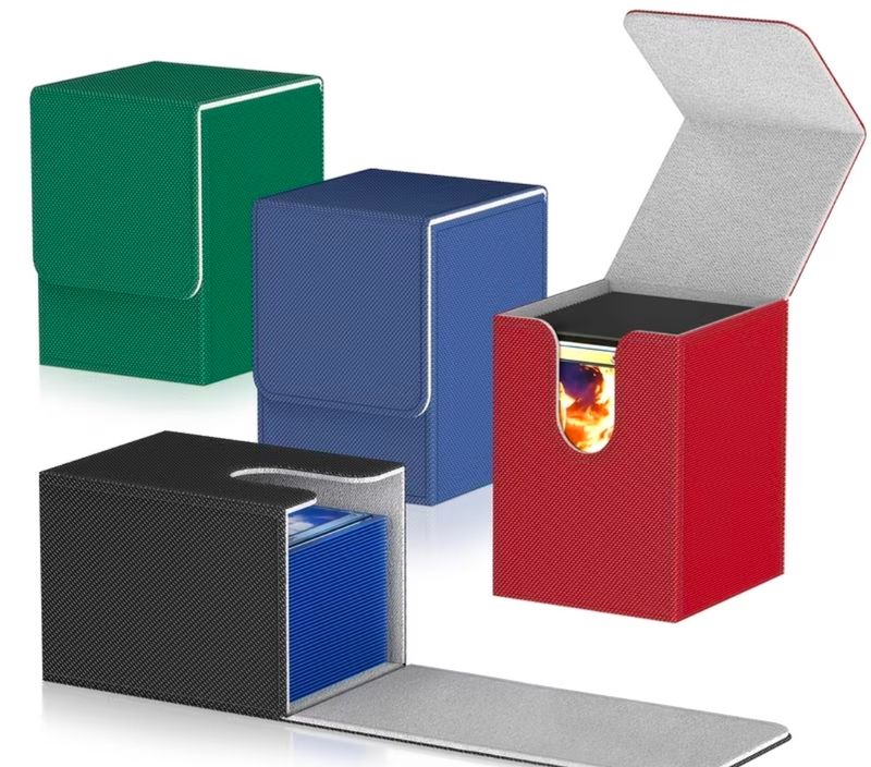 Deck Box, Vertical Magnetic Holds 100+ Single Sleeved Cards