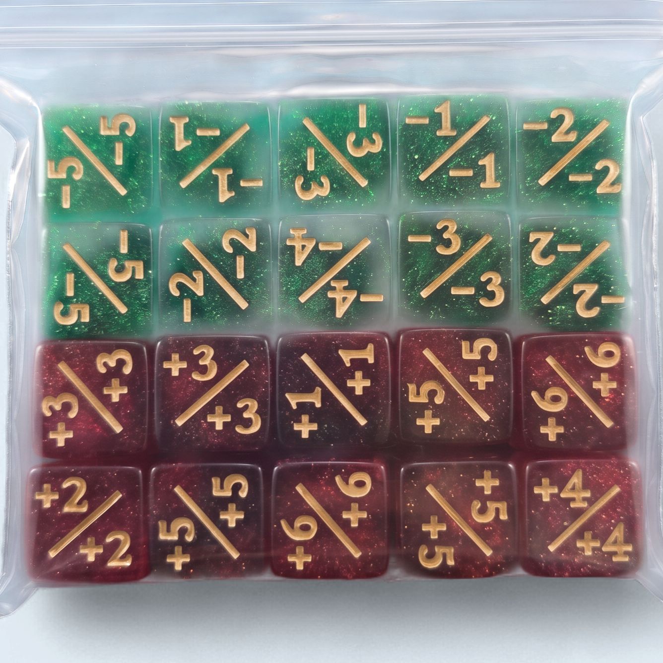 20pc +/+ &amp; -/- Counter Dice set