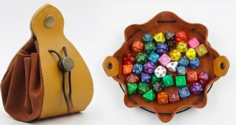 Leather Dice Pouch (Dice Not Included)
