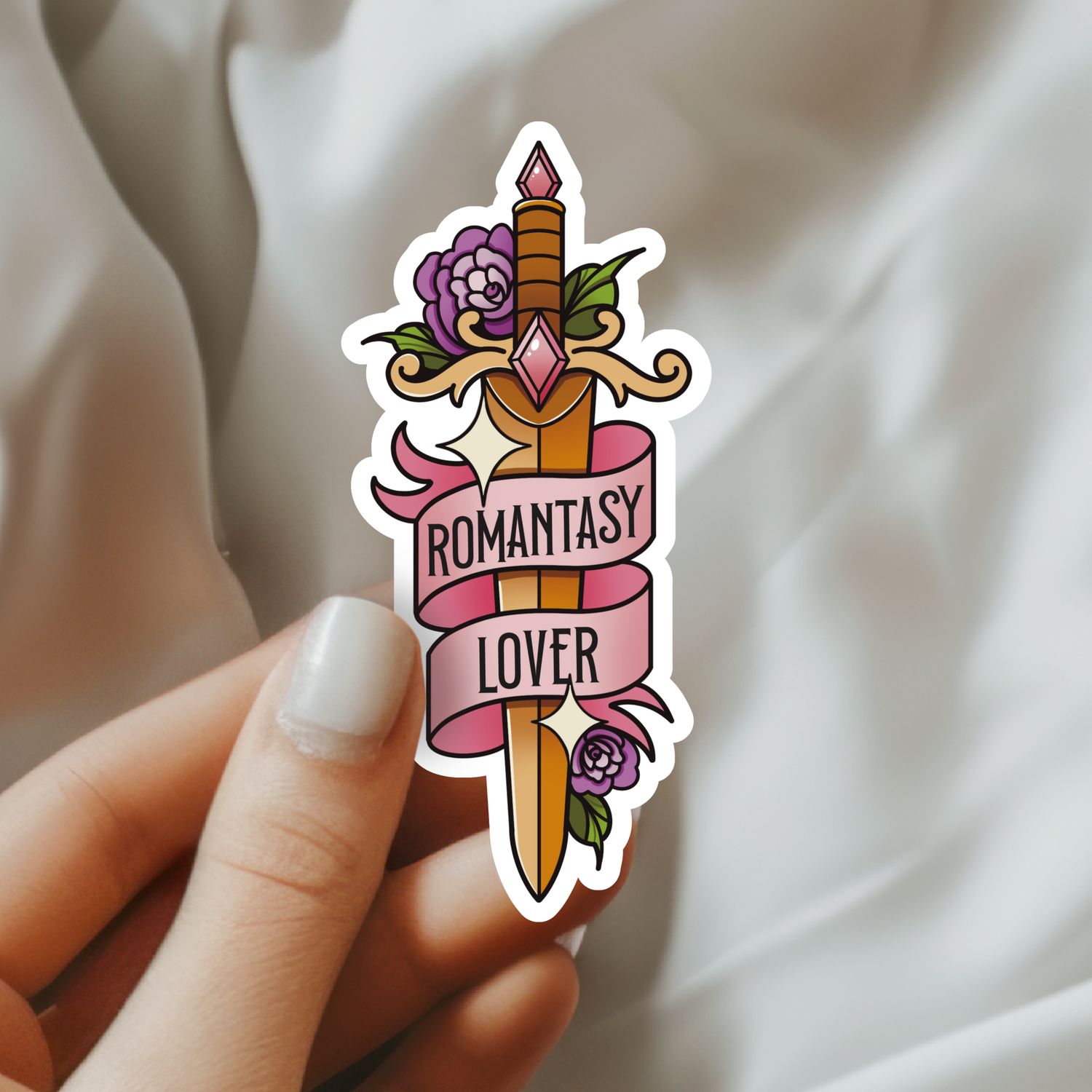 Romantasy Lover Sword Bookish Waterproof Vinyl Sticker