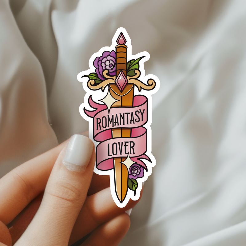 Romantasy Lover Sword Bookish Waterproof Vinyl Sticker