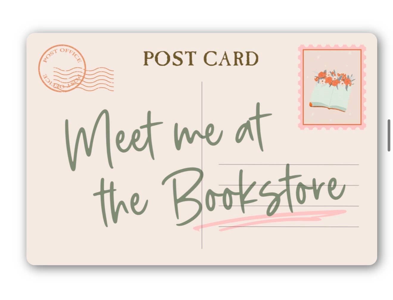 Meet Me at the Bookstore Postcard Sticker