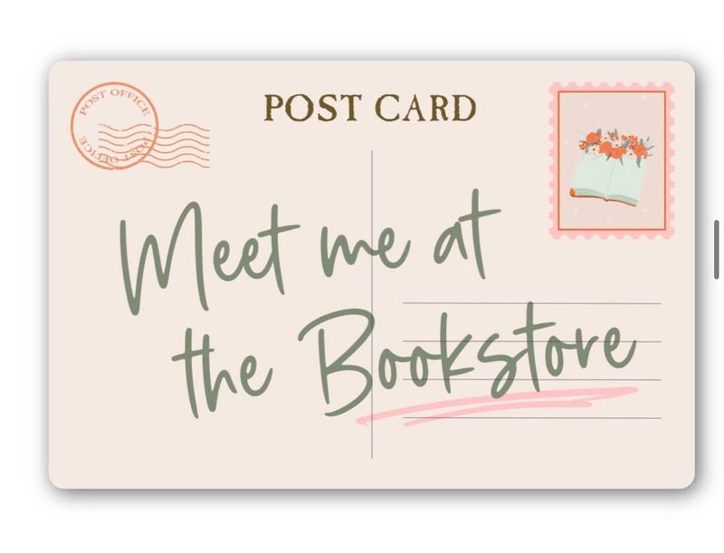 Meet Me at the Bookstore Postcard Sticker