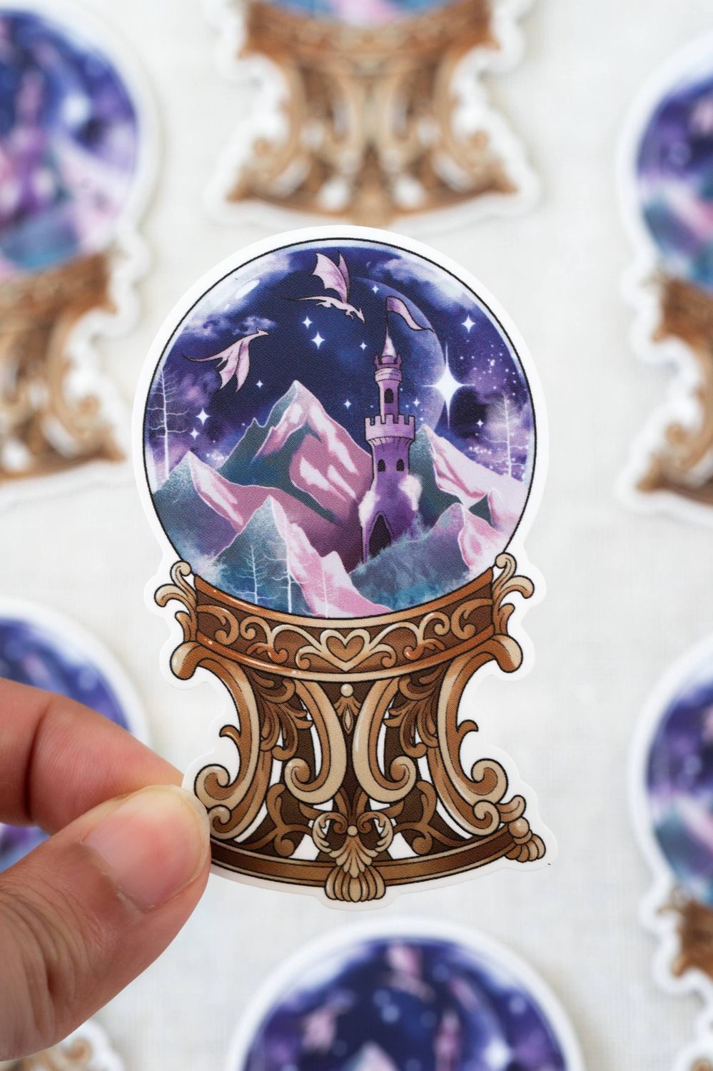 Fantasy Globe Waterproof Vinyl Sticker | Bookish Sticker