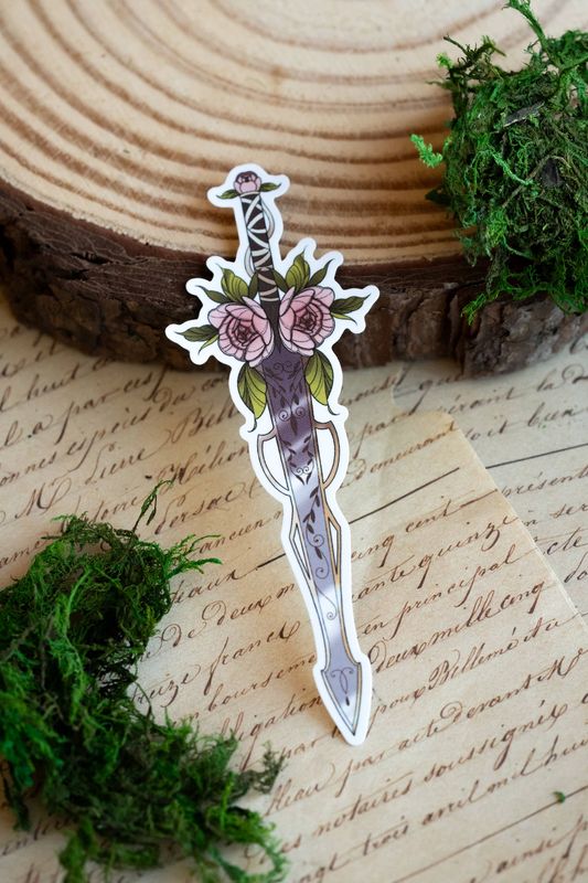 Floral Blade Vinyl Sticker | Bookish Romantasy