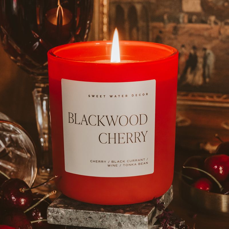 Blackwood Cherry 15 oz Soy Candle, Matte Jar