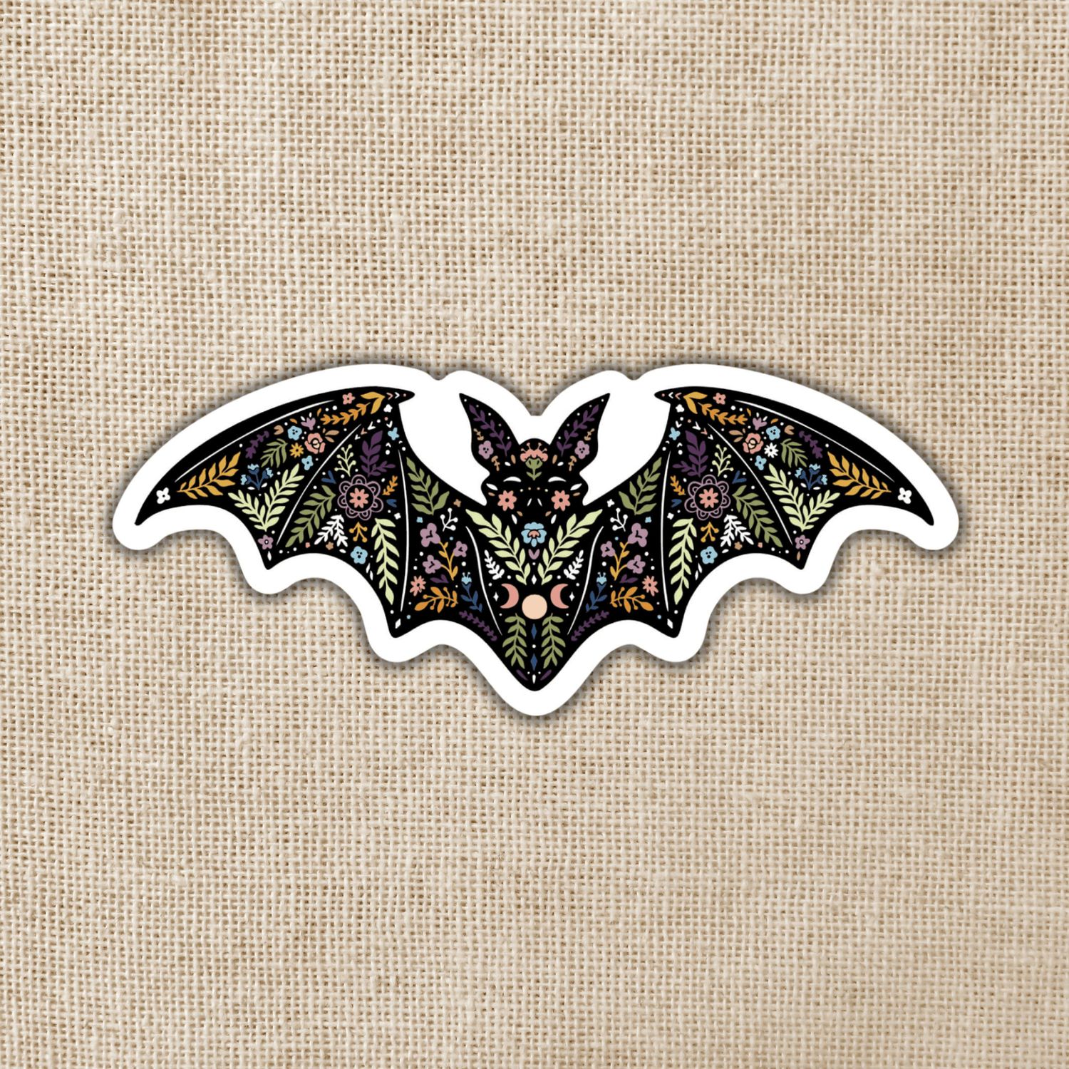 Magical Boho Bat Sticker, 3-inch