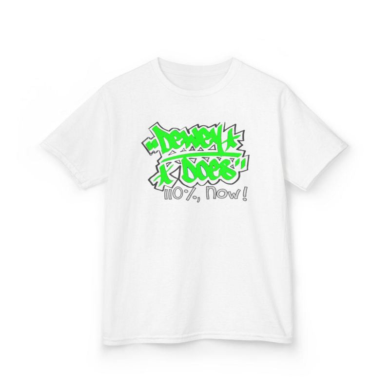 Dewey Does 110%, Now Green Graffiti Premium Tee