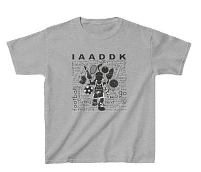 I Am a Dewey Does Kid (IAADDK) full front print on premium gray tee