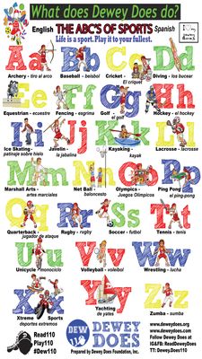 What does Dewey Does do? ABC Sports Poster, English/Spanish