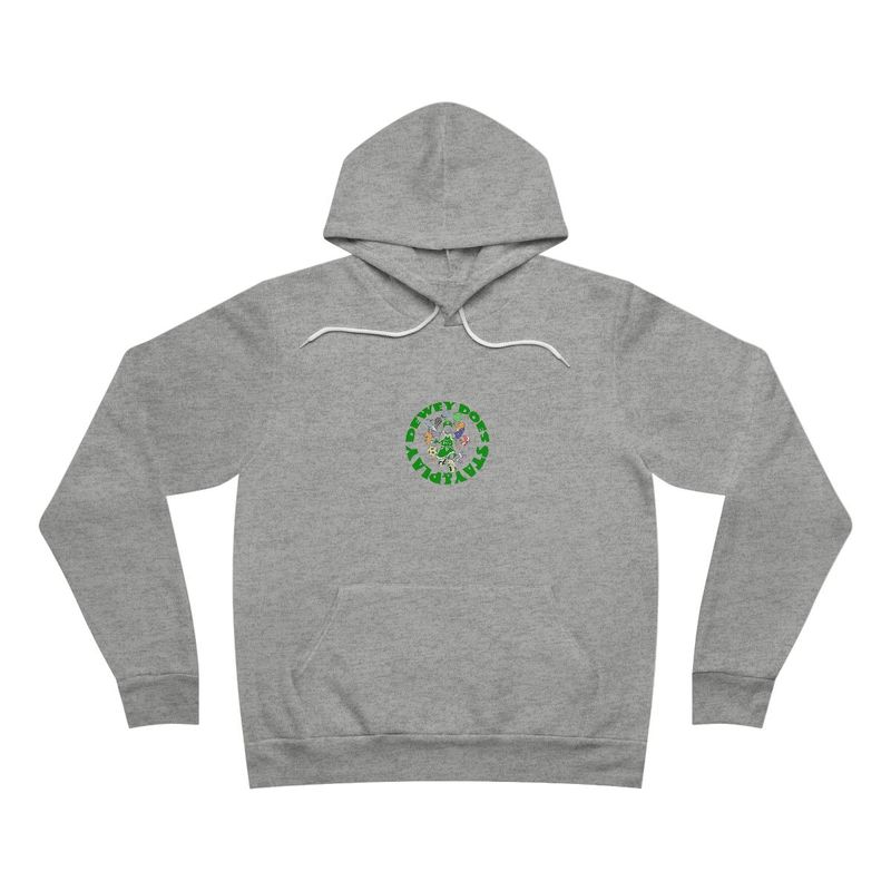 Dewey Does Stay & Play Youth Hoodie – Vibrant Green Print