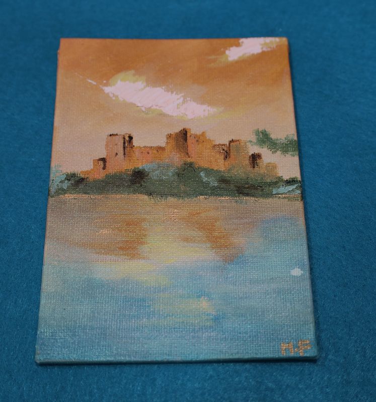 Postal pintada a mano acrílico