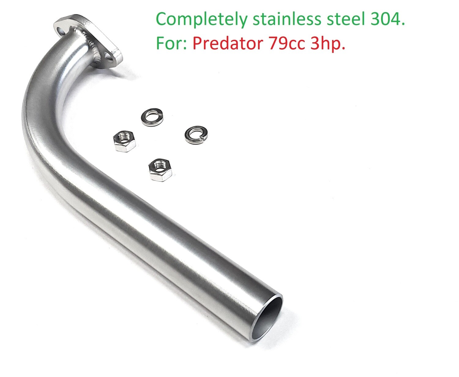 Exhaust Pipe For: Predator 79cc 3HP (Stainless Steel 304) Go Kart &amp; mini bikes!