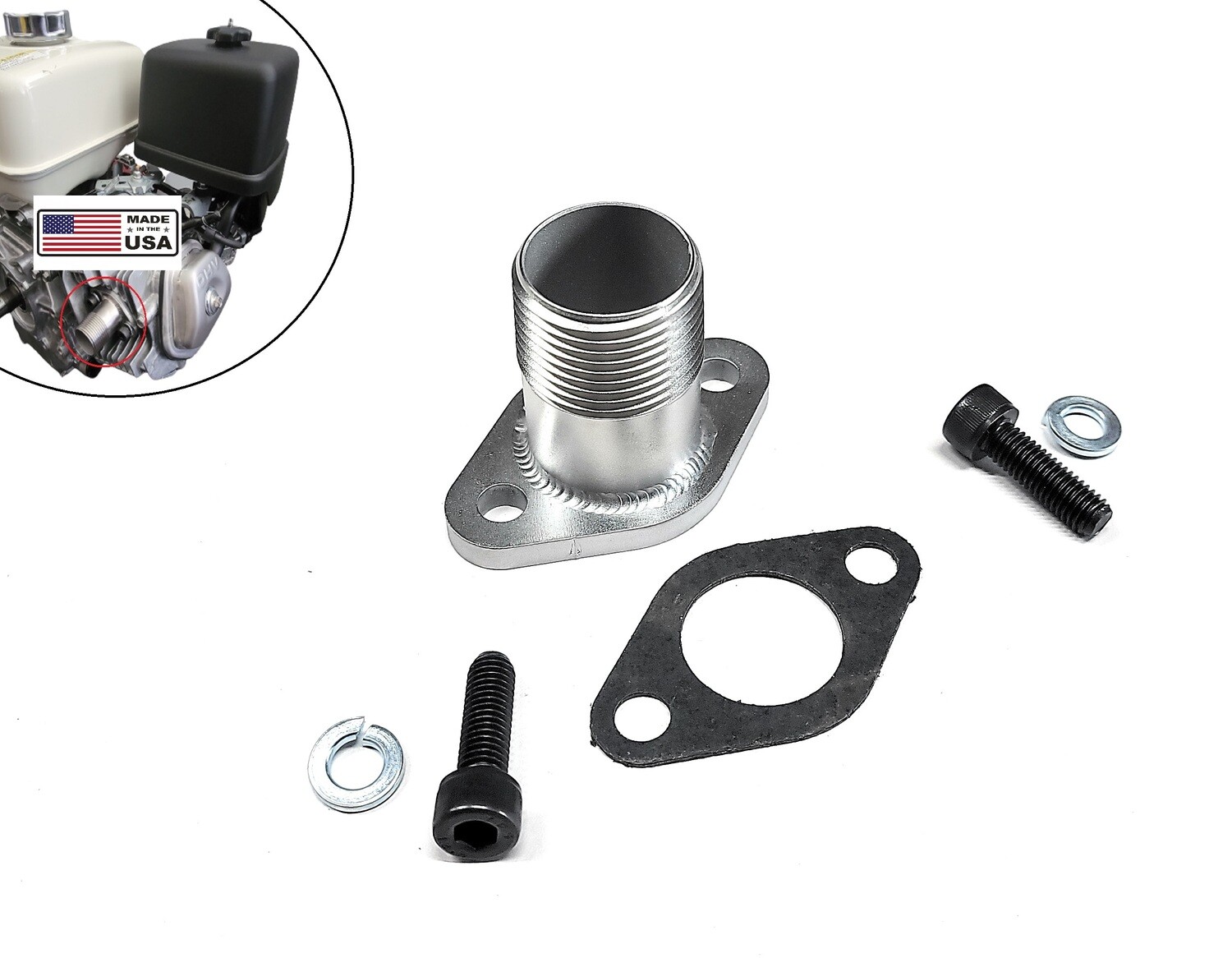 PREDATOR 420cc NPT THREADED EXHAUST ADAPTOR FLANGE GENERATOR GOKART MINI BIKE