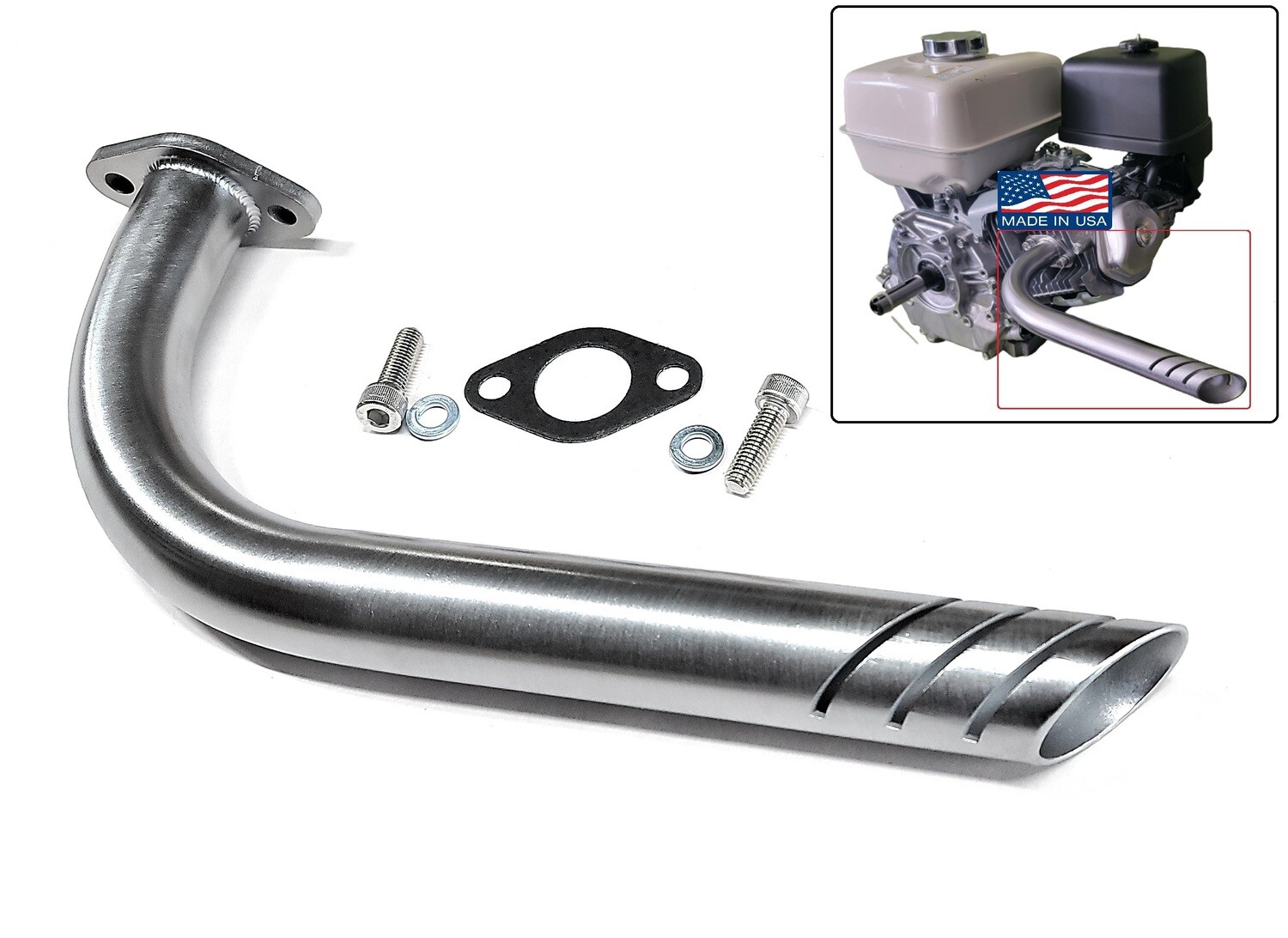 Header Exhaust Pipe for Go Kart Predator 301cc &amp; 420cc GX Honda 240, 270 &amp; 390