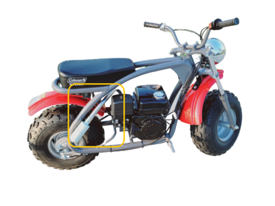 Exhaust With Muffler for: Coleman BT200X 196cc/6.5HP Gas mini bike.