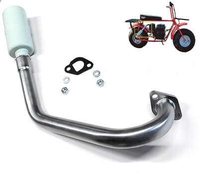 Exhaust With Muffler for: Coleman CT200U 196cc/6.5HP Gas mini bike.