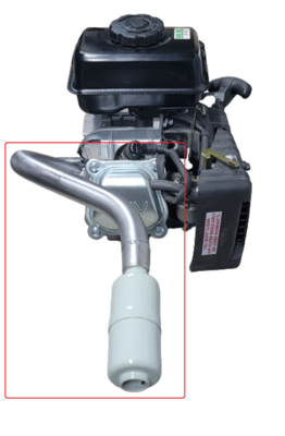Center Rear Exhaust with Muffler for: Predator 3HP 79cc from Harbor Freight Tool