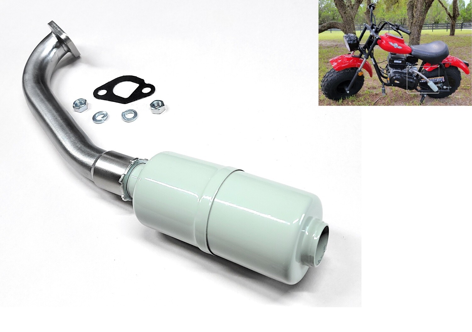 Exhaust With Muffler for: Massimo MB200 Mini Bike.