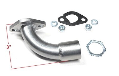 Short low profile Exhaust for tillotson 212, Predator 212cc, Honda GX160 GX200