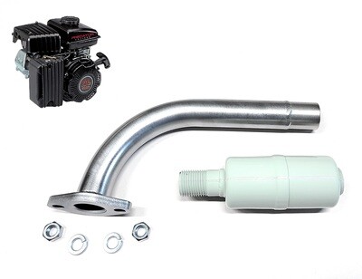 Exhaust with Muffler for: Predator 3HP 79cc from Harbor Freight Tool, Mini Bike.