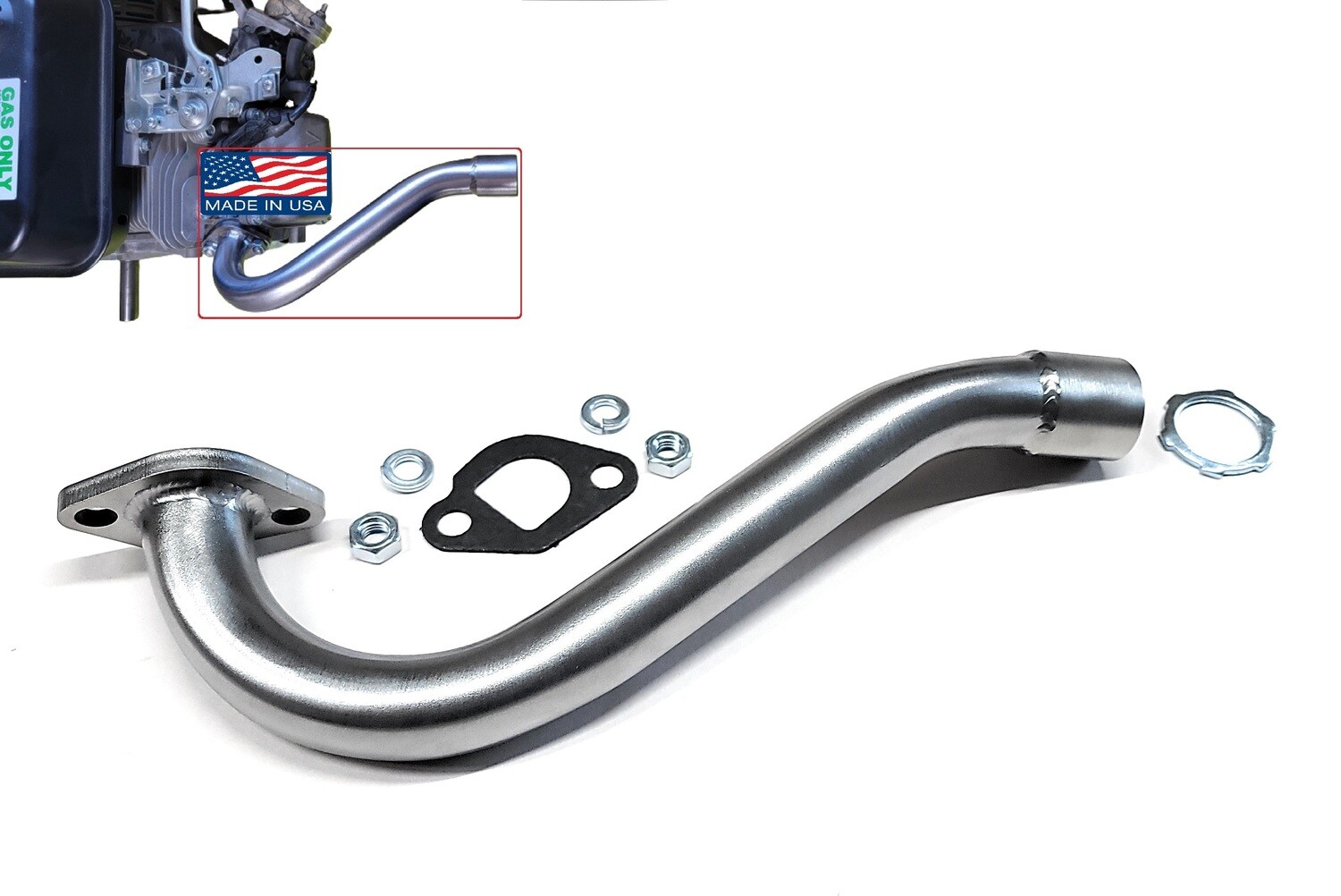 Exhaust Center Rear for Predator 212cc, tillotson 212,BILT HARD 7HP,GX160, GX200