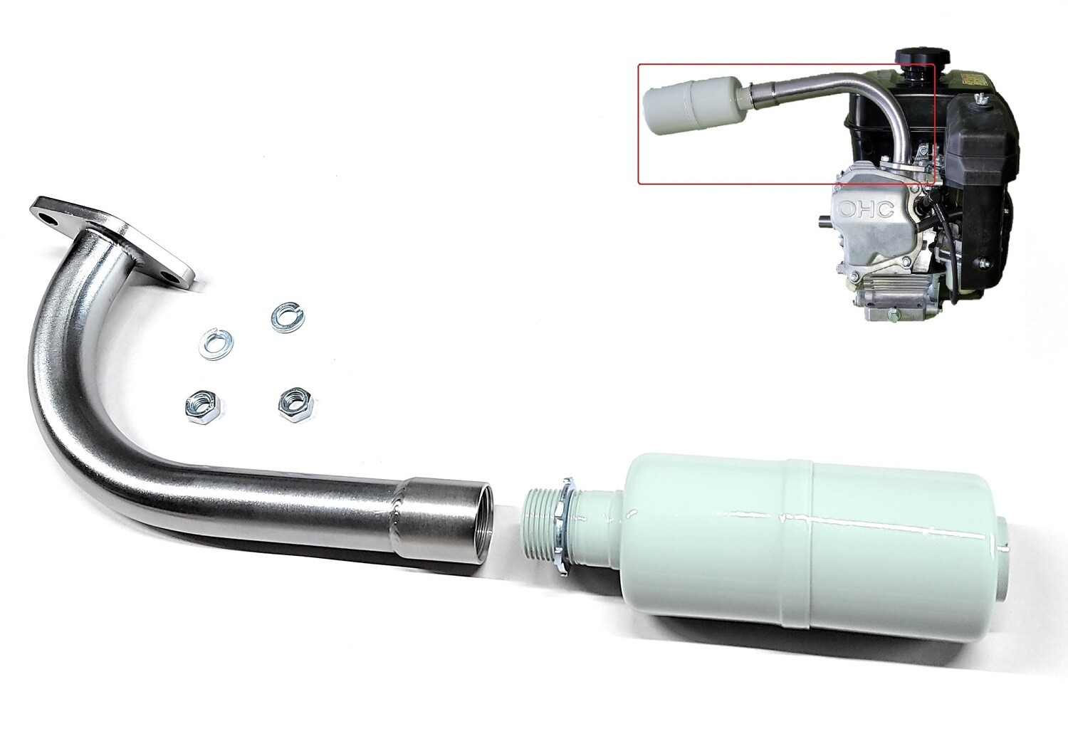 Exhaust With Muffler for Mud Motors: Subaru Robin EX13, EX17, EX21, EX27, SP170