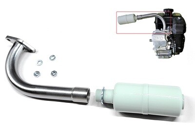Exhaust With Muffler for Mud Motors: Subaru Robin EX13, EX17, EX21, EX27, SP170