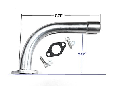 Exhaust Pipe with 1" SS female thread for: Predator 301cc, 420cc, GX240, GX390