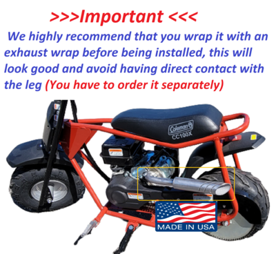 Exhaust Header for: Coleman ct100u or Coleman cc100x Mini bike only.