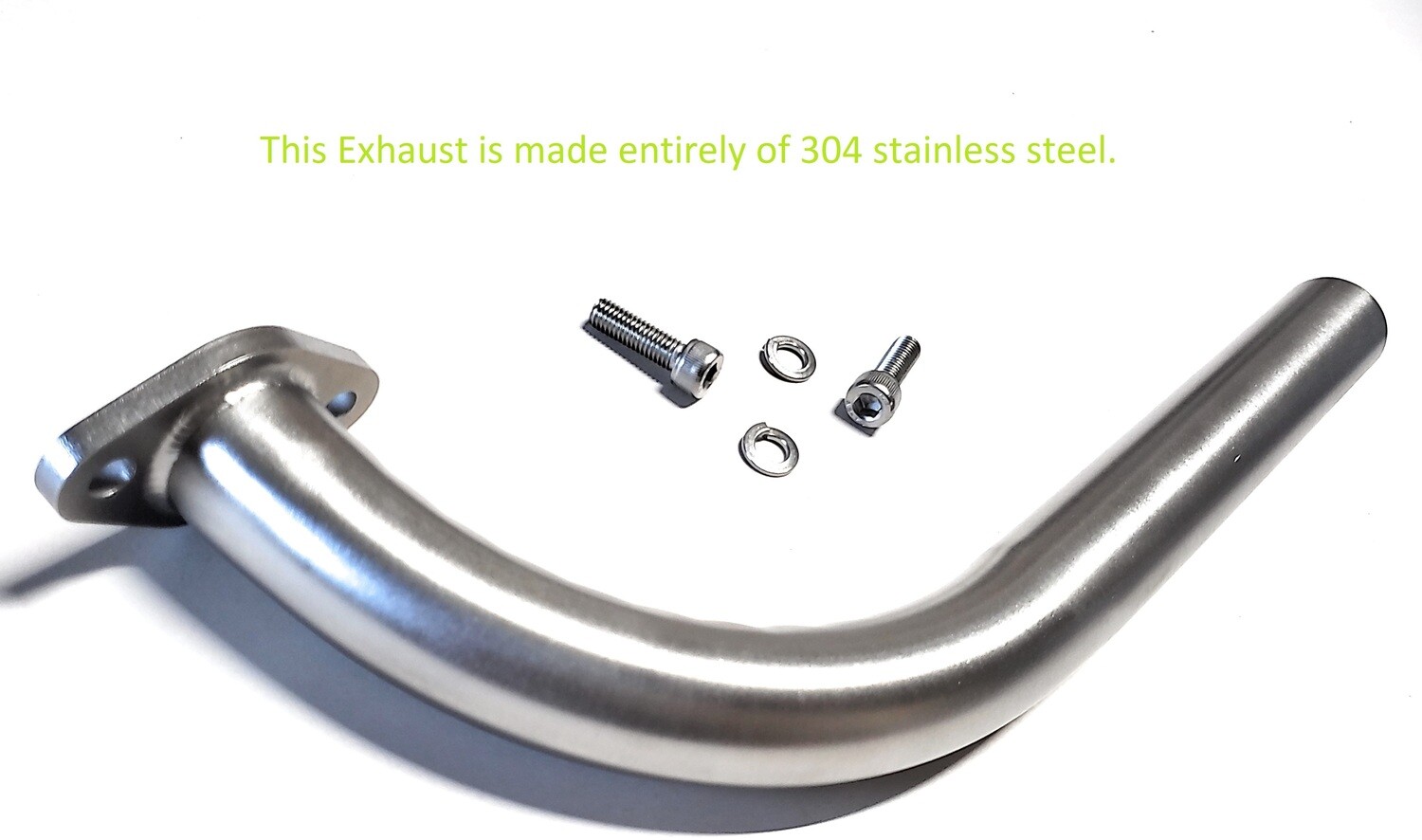 Stainless steel 304 Header Exhaust Pipe for: Honda GX 240, 270, 340, 390, Predator 301, 420cc