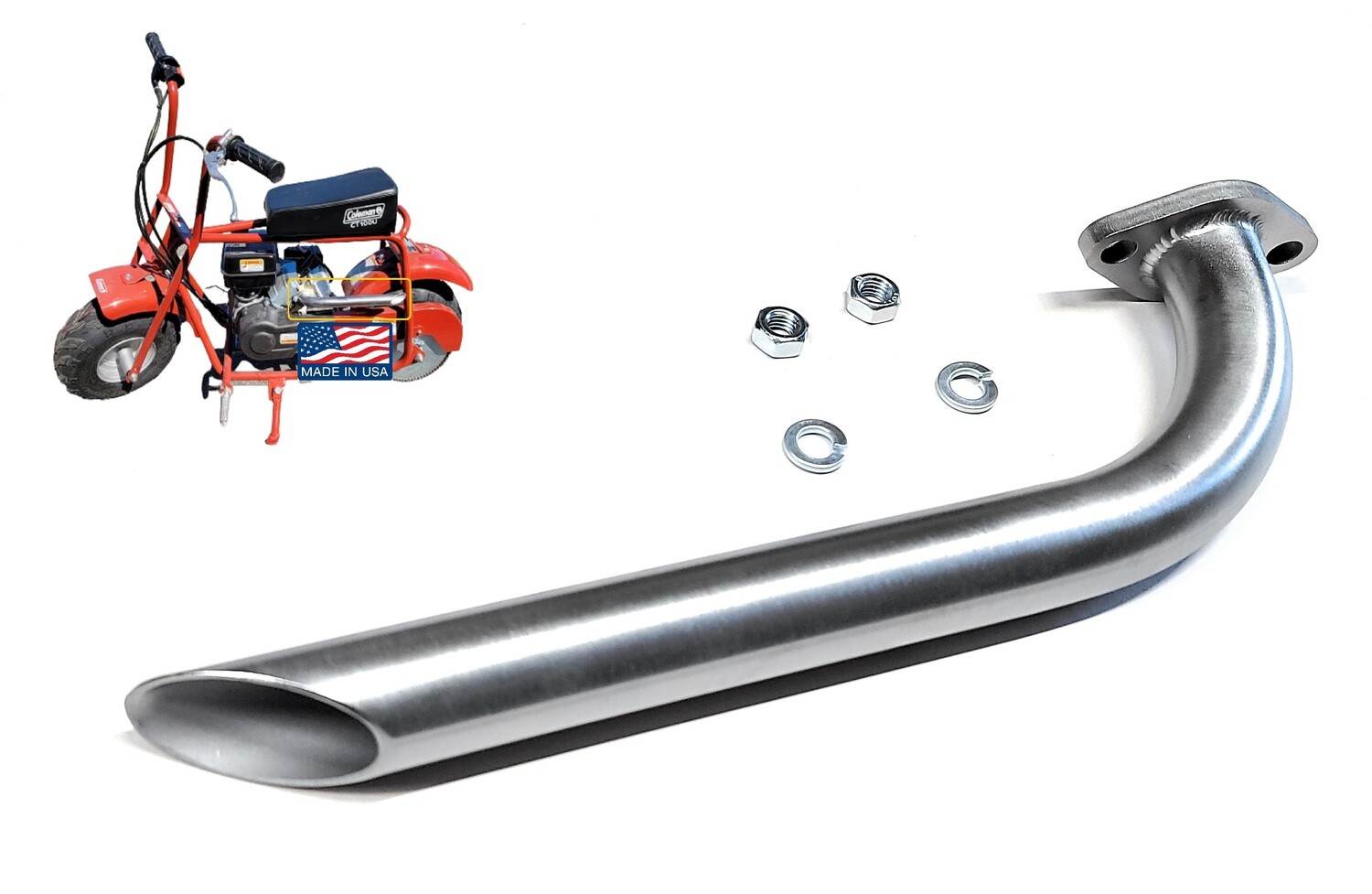 Exhaust Header for: Coleman ct100u or Coleman cc100x Mini bike only.