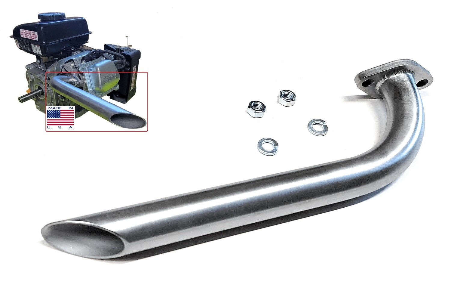 Exhaust Pipe For, Predator 79cc 3HP, Go Kart &amp; mini bikes (Predator 3hp only)