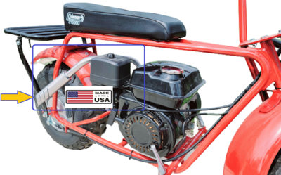 Exhaust Header for: Coleman Powersports CT200U-EX , CT200U, BT200X mini bike.