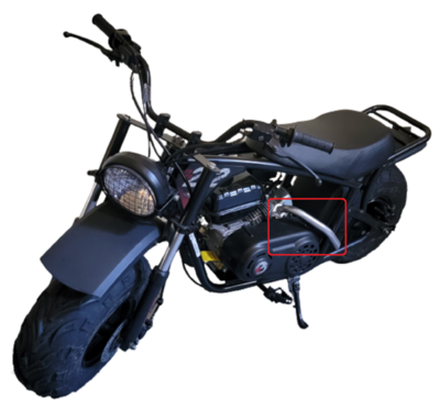 Exhaust Header for Mega Moto 212 Pro, Monster Classic 212, Coleman RB200, RT200, Tao Motor 200 DB200