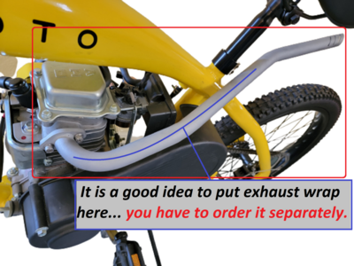 Exhaust Header for: Phatmoto Rover Motorized bicycle 2022-2024