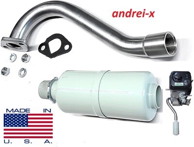 Center Rear Exhaust With Muffler for: Predator 212cc,79cc, Honda GX160,GX200