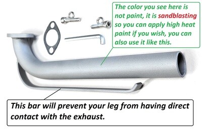 Exhaust Header for Coleman RB100 105cc or Realtree RT100 105cc Mini bike only. LF152F-3Q 3 HP 79cc, XtremepowerUS 80CC, MotoTec 105cc