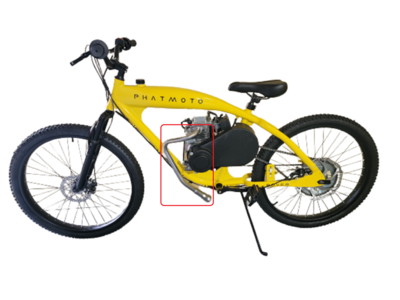 AR Exhaust Header for Phatmoto Rover Motorized bicycle &amp; ALL TERRAIN Fat Tire 2022-2024