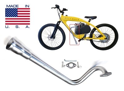 Exhaust Header for Phatmoto Rover Motorized bicycle &amp; ALL TERRAIN Fat Tire 2022-2024