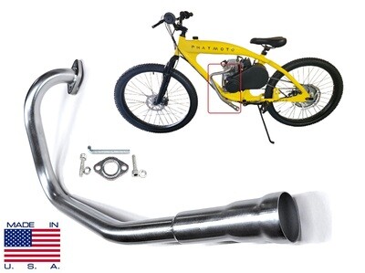 AR Exhaust Header for Phatmoto Rover Motorized bicycle &amp; ALL TERRAIN Fat Tire 2022-2024