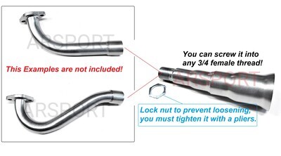 4 Stage Exhaust tip 3/4 NPT for minibike/gokarts,Predator 212cc, Honda GX160 200